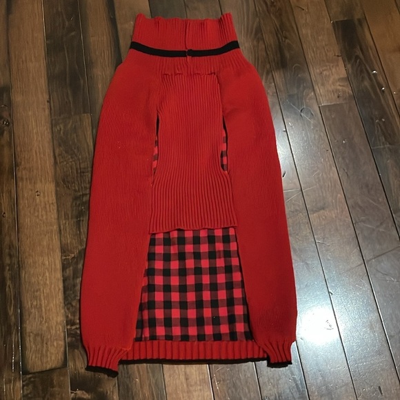 Telluride Dog Sweater Reindeer Elk Plaid Red Size XXL - Picture 3 of 10